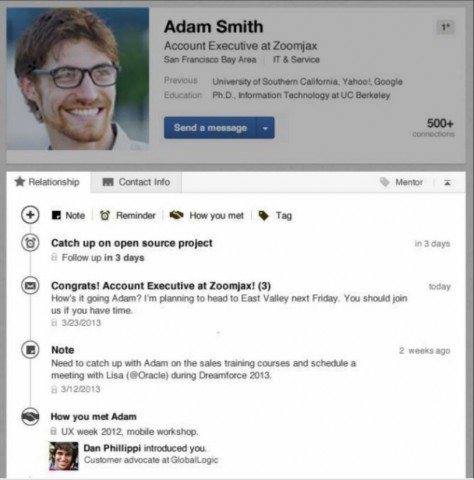 LinkedIn new contacts