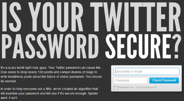 Twitter is your password secure