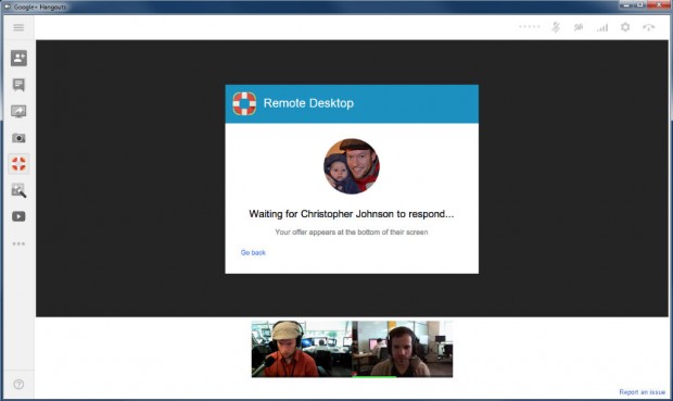 Google Plus Hangouts Remote Desktop