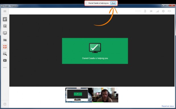 Google Plus Hangouts Remote Desktop