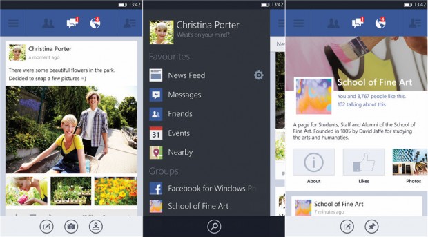Facebook windows phone 8 app