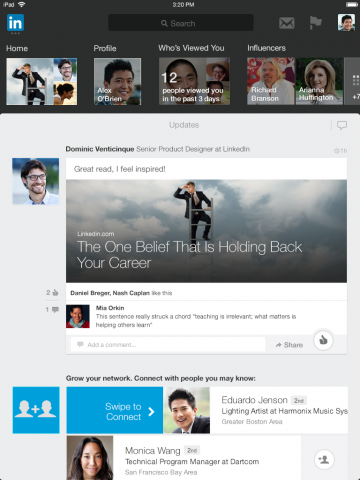 new linkedin app for ipad