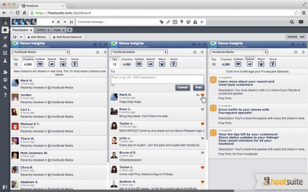 foursquare for business hootsuite