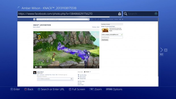 ps4 and facebook integration