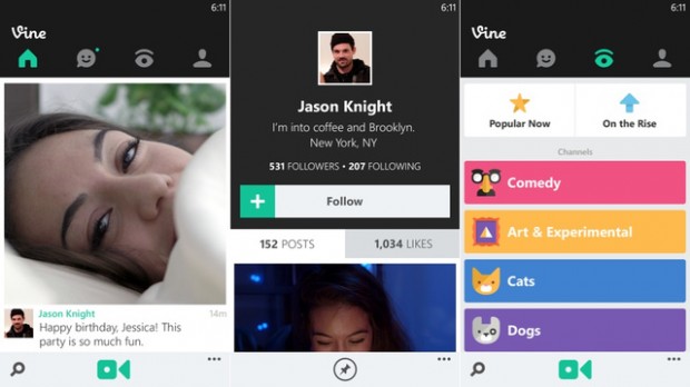 vine for windows phone