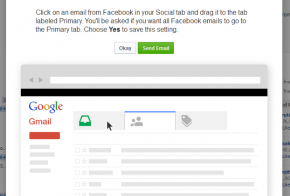 Facebook gmail popup