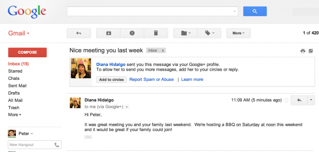 google+ email to gmail