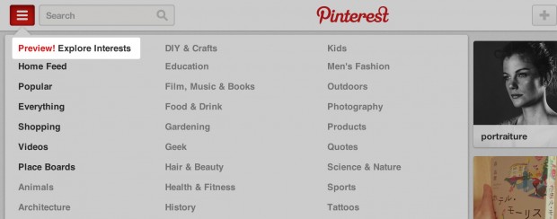 pinterest preview explore interests