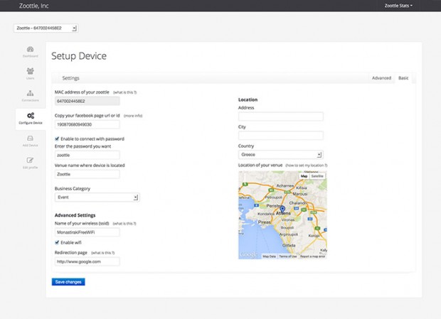 zoottle control panel