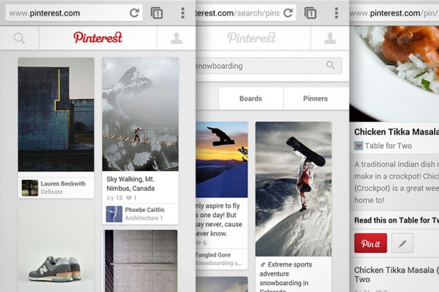 Pinterest new mobile design