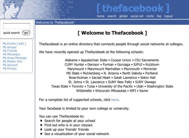 facebook design 2004