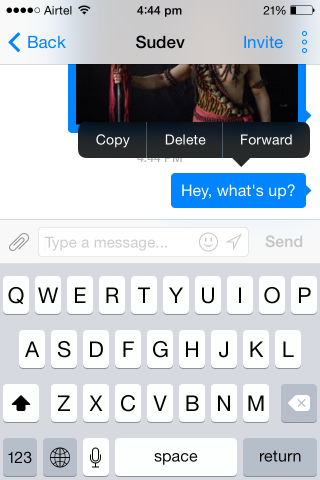 facebook messenger for ios forwarding