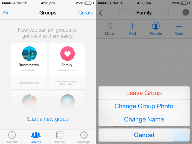 facebook messenger for ios groups