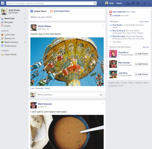 facebook new news feed 2014