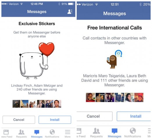 facebook mobile chat only with messenger