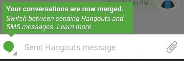 hangouts app for android merges chat and sms messages