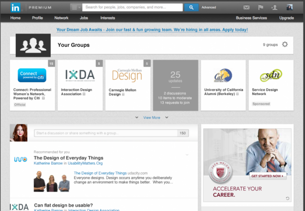 linkedin new groups page