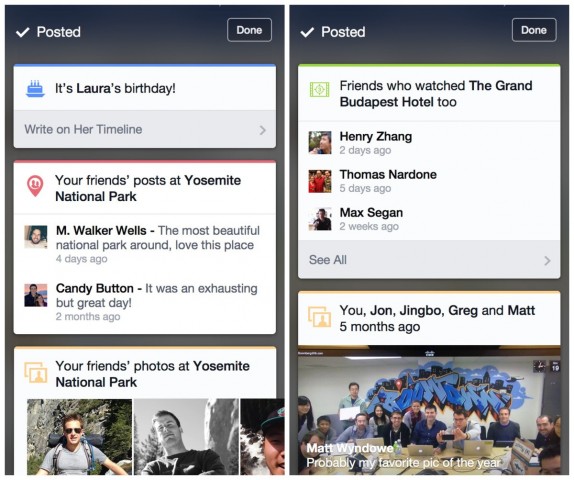 Facebook Context Cards for iOS