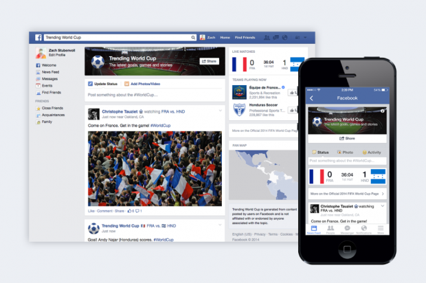 facebook trending world cup