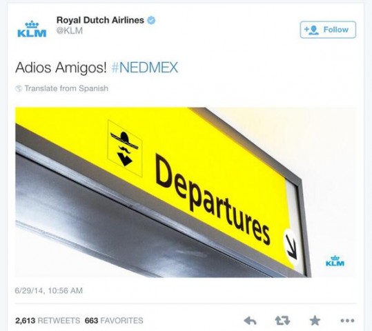 twitter Royal Dutch Airlines tweet