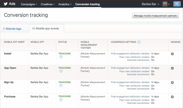 twitter mobile app promotion analytics