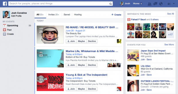 facebook events redesign