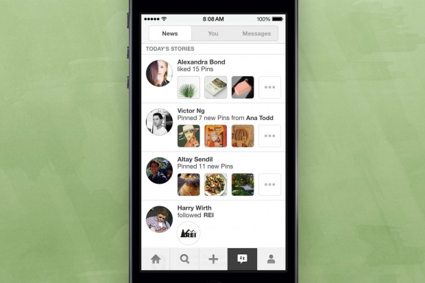 pinterest news notification for mobile