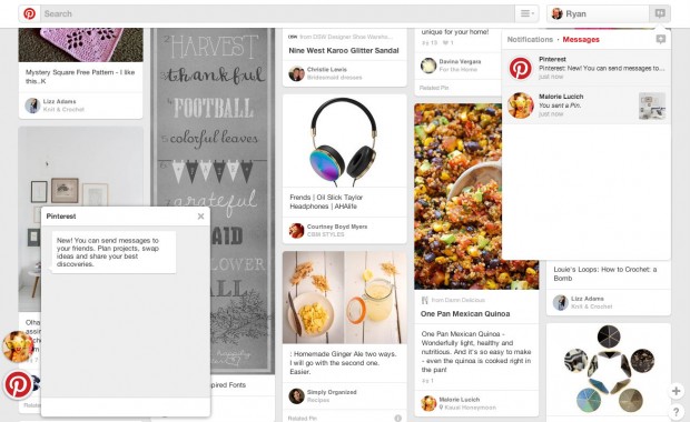 pinterest web messages