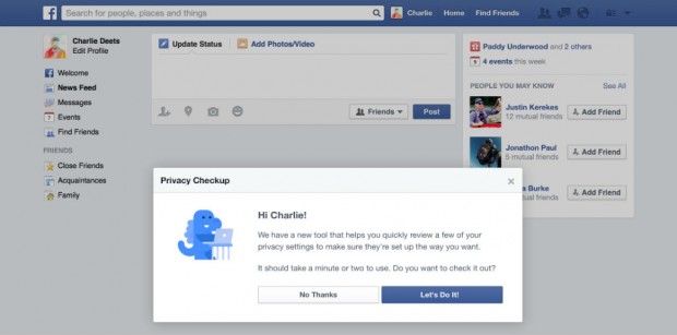 Facebook privacy checkup