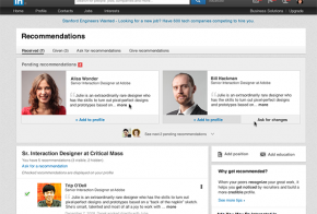 LinkedIn new recommendations page