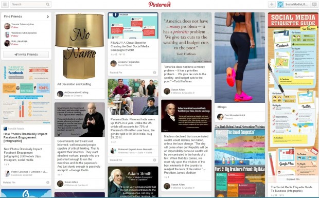 pinterest homepage