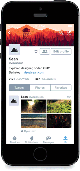 twitter new profile for ios