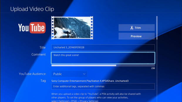 YouTube app for PS4