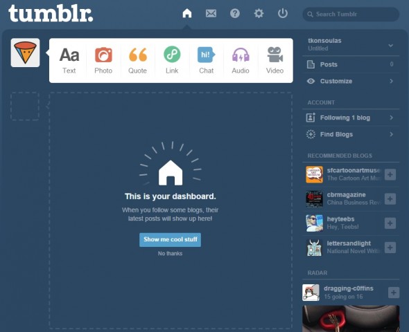 tumblr dashboard