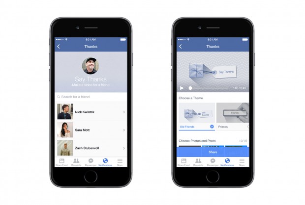 Facebook Say Thanks mobile