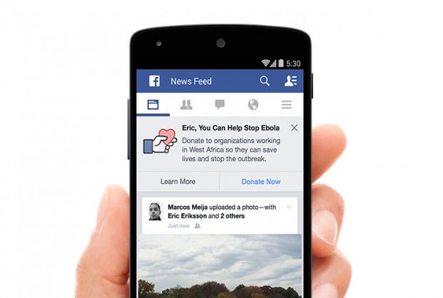 facebook supports fight for ebola