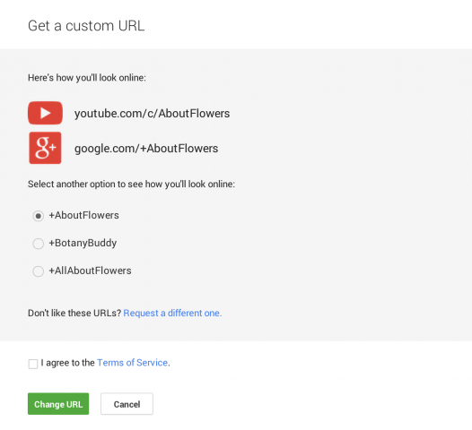 how to change youtube channel custom url