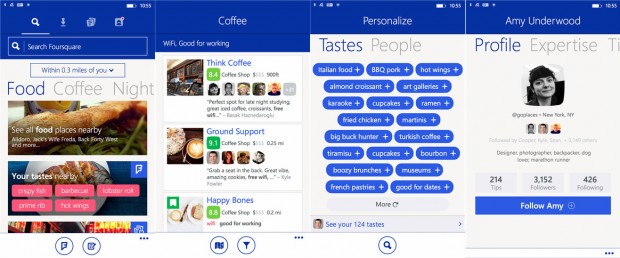 new Foursquare Windows Phone 8.1