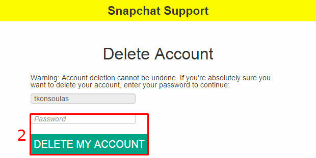 snapchat how to delete account