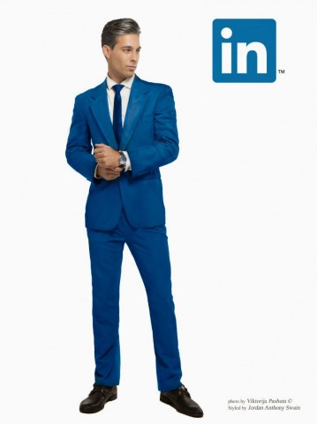 man dressed as linkedin