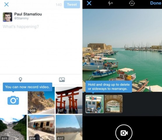 Twitter capture edit and share videos mobile