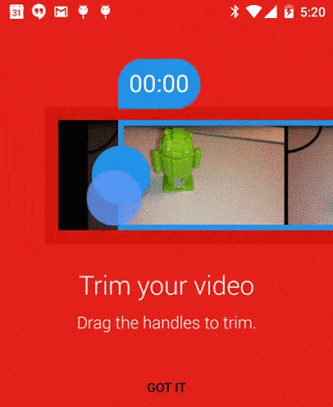 YouTube for Android video trimming