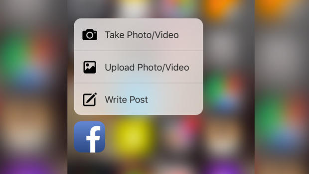 3d touch facebook iphone 6s